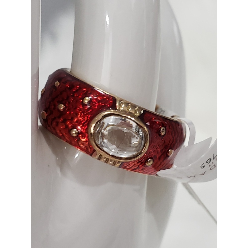 NEW LAUREN G ADAMS ENAMEL RED STATEMENT COCKTAIL RING MENS WOMENS SIZE 10 GOTHIC